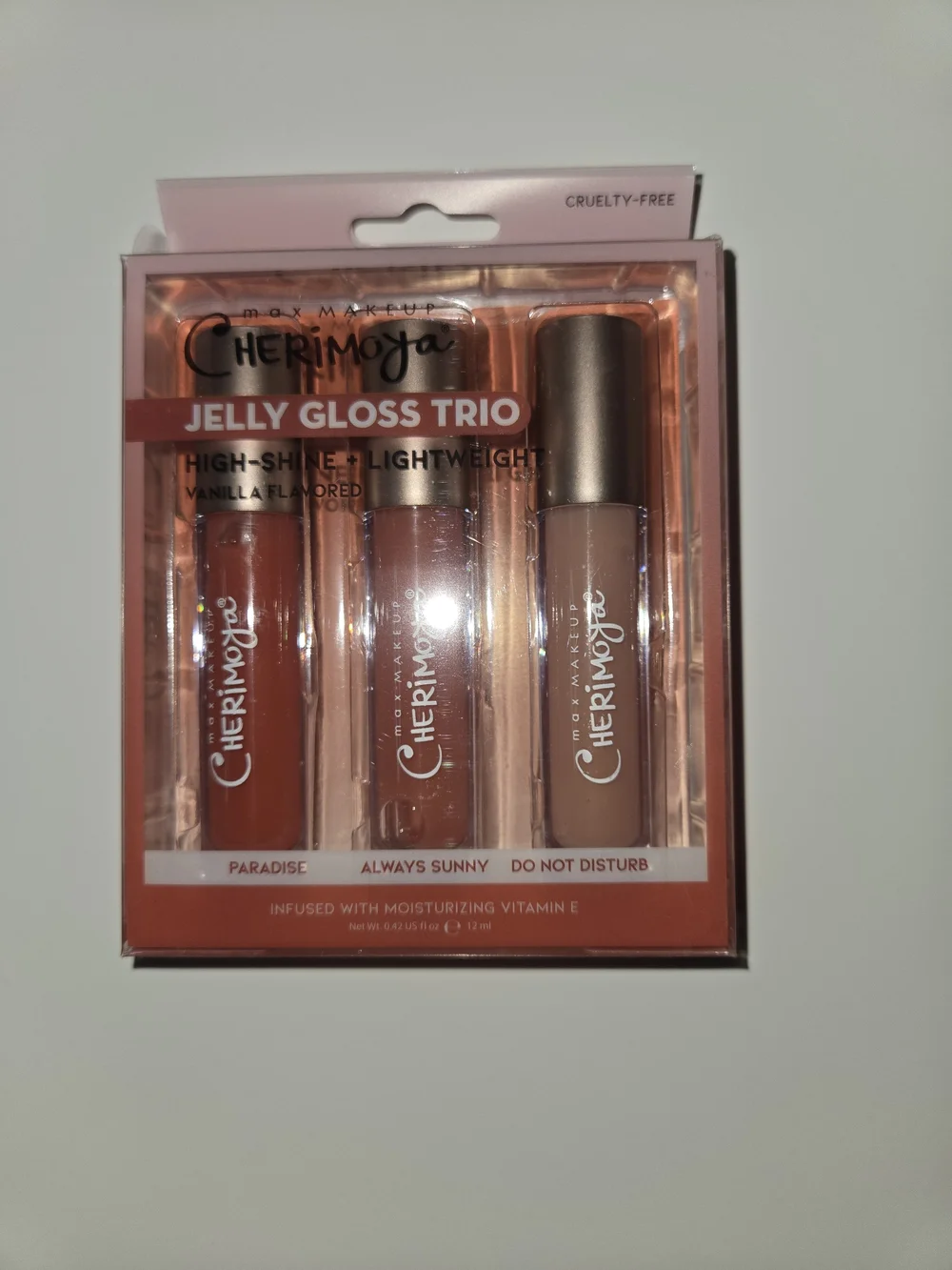 Cherimoya Jelly Gloss Trio Lip Gloss Set Vanilla Flavored 3 Pc New Sealed